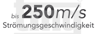 [Translate to Englisch:] bis 250m/s Strömungsgeschwindigkeit