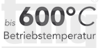 [Translate to Englisch:] bis 600°C Betriebstemperatur